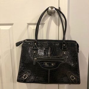 Merona Black Crocodile Bag